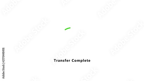 Animated transfer successfully completed with minimalist checkmark symbol for digital finance, e-commerce payment confirmation, and secure online banking user