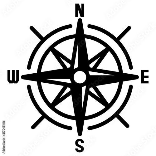 Konstfotografi Compass rose navigation icon with cardinal directions north south east west