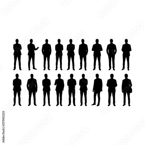 Group of people standing in a row with casual poses