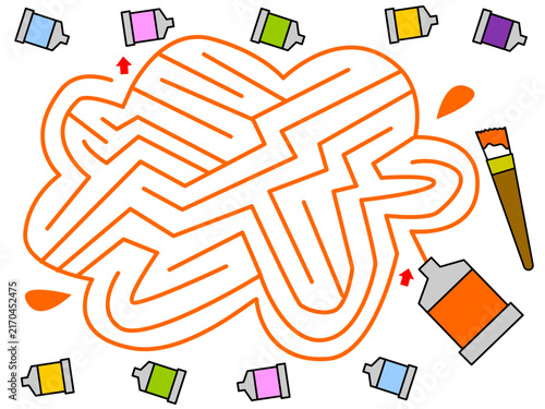 赤い絵の具の迷路