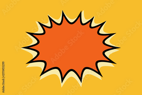 Bright Starburst Graphic Design Shape with Spiky Edges