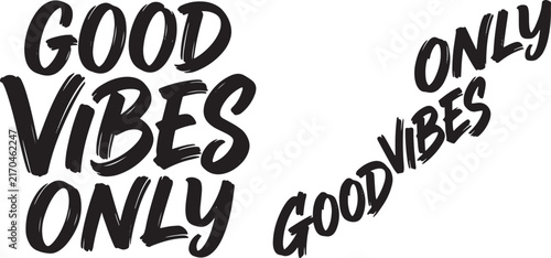 Good Vibes Only Typography Design, Hand-Lettered Phrase, Positive Message Featuring Lettering, Inspirational