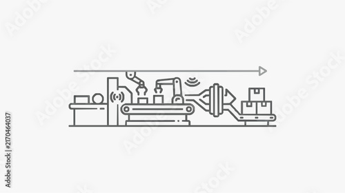 Modern Industrial Automation Assembly Line Process Diagram