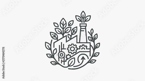 Modern Industrial Growth with Green Energy and Innovation Concept