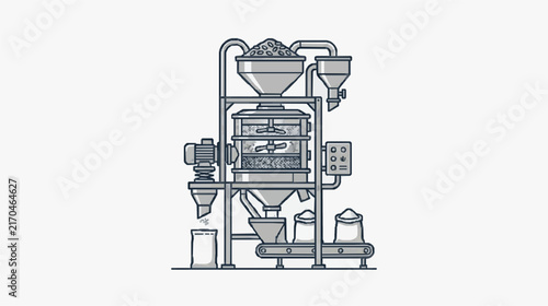 Modern Industrial Grain Processing and Milling Machine Setup