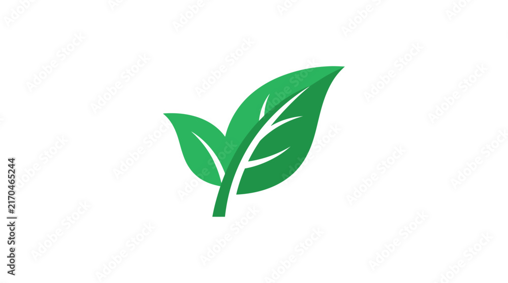 Fototapeta premium Green Leaves Icon Isolated on Transparent Background