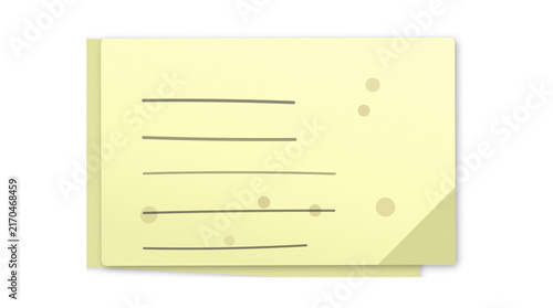 Photography Yellow adhesive note paper with horizontal lines and scattered dots for office