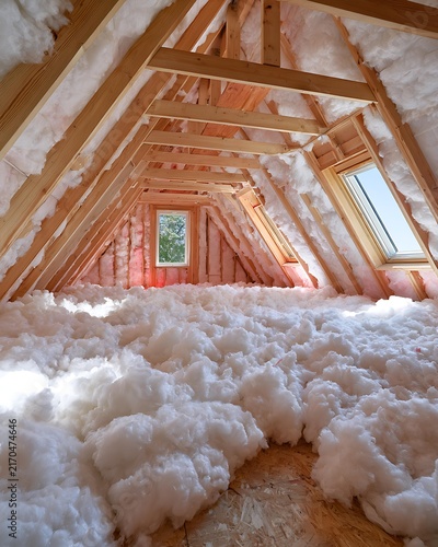 Energy Efficient Home Interiors focused on insulation Modern energy-efficient home interior with premium wall insulation concept