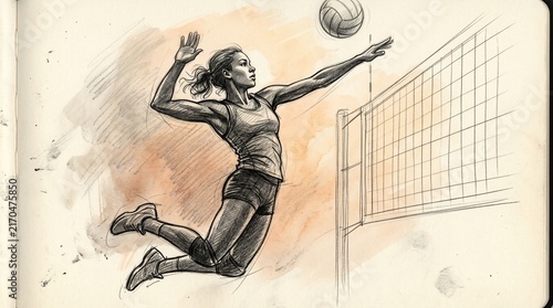 Volleyball player sketch