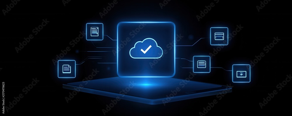 Fototapeta premium data improves cloud using workflow while digital automation innovation and transformation support compliance management and reporting