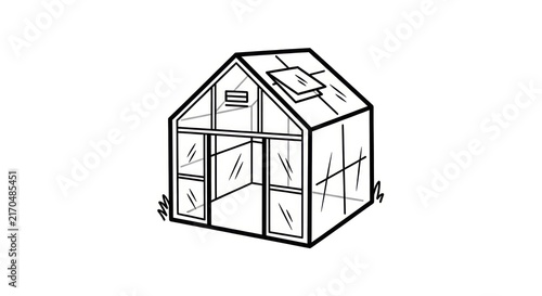 Small glasshouse structure for plant growth.