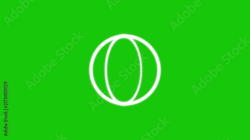 Minimalist White Circle Shape Line Animation on green Background Loop rotation