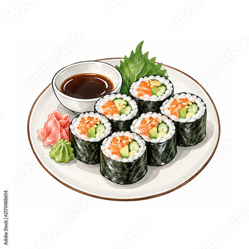 sushi on a plate