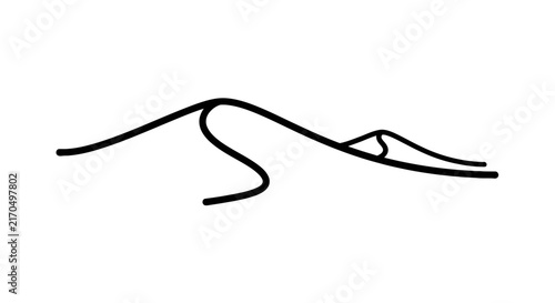 Photography Simple black line art mountain range.