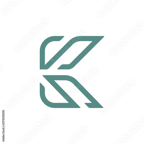 KS Monogram Formed by Leaves for Spa Beauty and Wellness Services Logo Design Vector