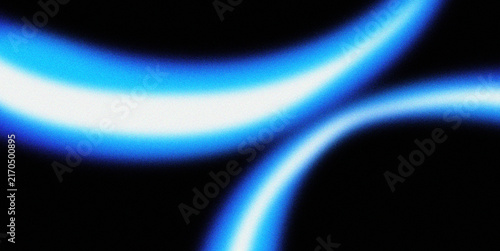 Abstract blue neon light waves with luminous white and blue gradients flowing across a dark background