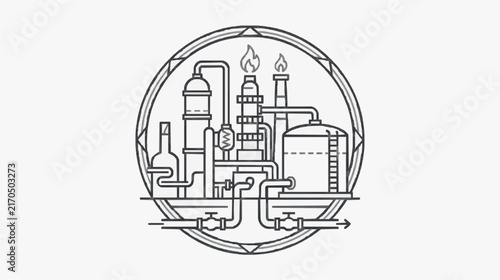 Industrial Chemical Plant Schematic Diagram