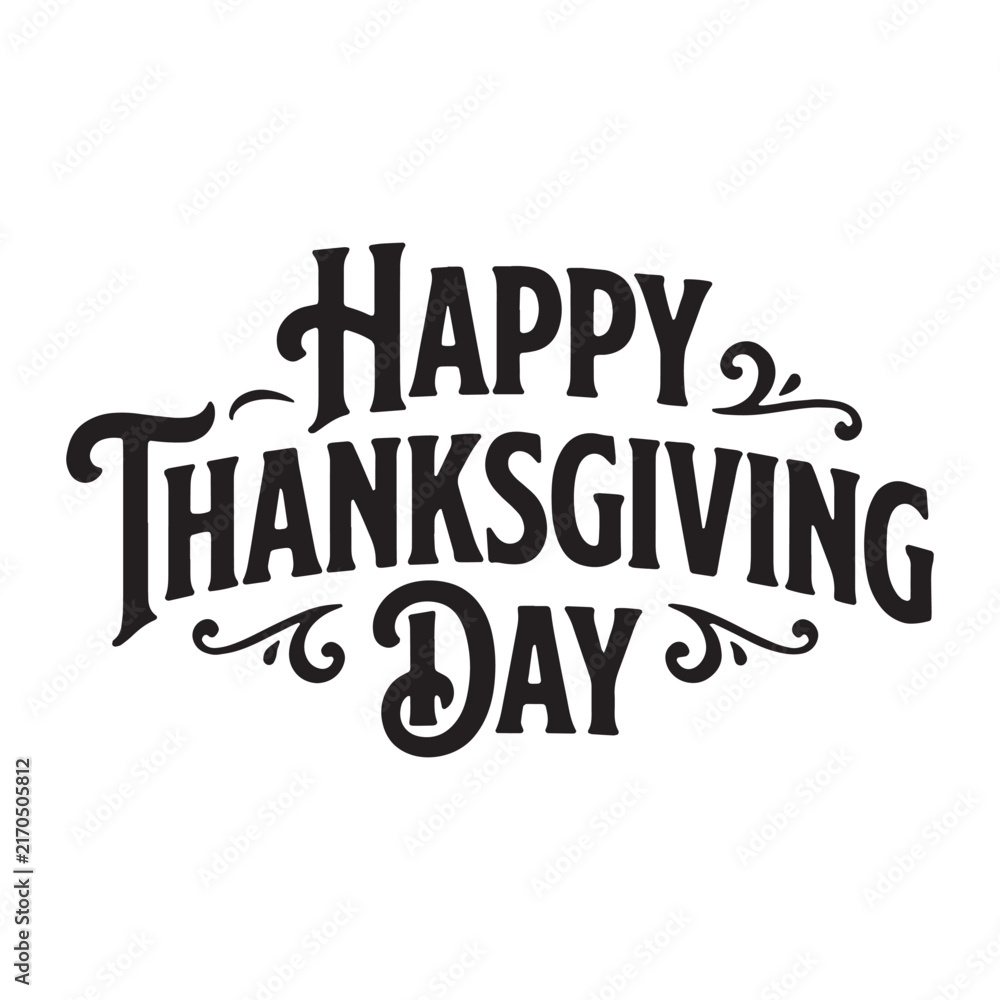 Obraz premium Happy thanksgiving day bold vintage typography badge vector illustration with thanksgiving