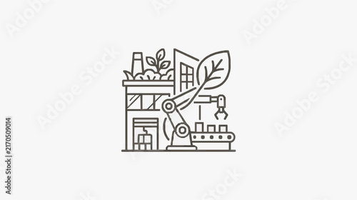 Modern Industrial Agriculture and Manufacturing Concept