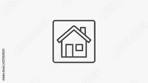 Minimalist House Icon Design for Web and App Graphics