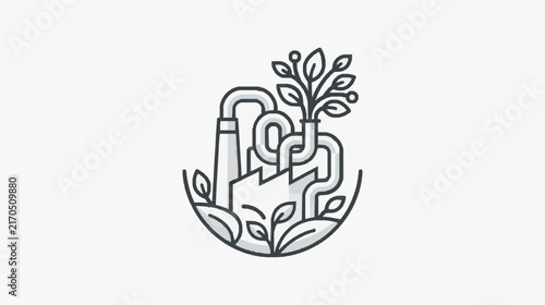 Modern Minimalist Eco Friendly Technology and Nature Abstract Logo Design