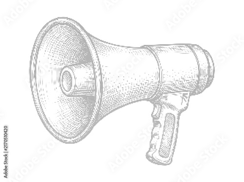 Megaphone Halftone Texture Background Design Isolated on Transparent Background PNG