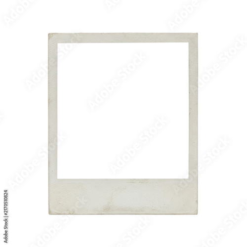 Old vintage blank polaroid photo frame with worn texture