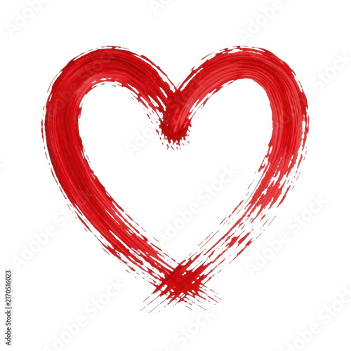 Red Brush Stroke Heart Transparent Background
