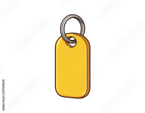 Yellow Key Tag Isolated Transparent Background
