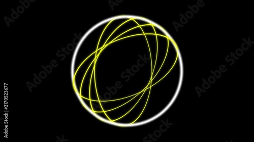 Seamless Loop Abstract white and yellow Circle Shapes Animated Video Element with Alpha 4k video