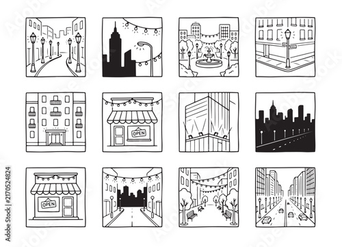 City street lamp doodles