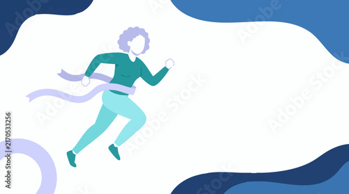 Bild auf Leinwand Runner crossing finish line, symbolizing success and achievement