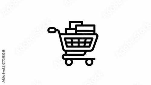 shopping cart minimalist stroke animation