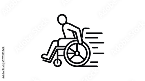 Vector Illustration of a Person in a Wheelchair Moving Forward