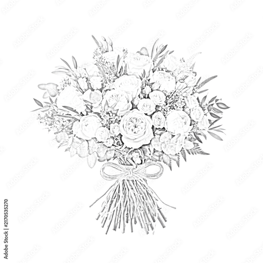 Fototapeta premium Minimalist tree with branches and leaves illustration