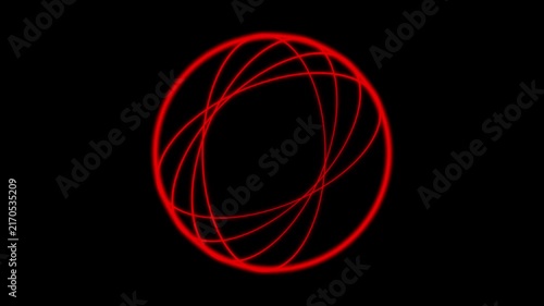 Minimal Geometric Circle red Line Animation Animated Visual Element Black Background