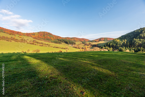 Autumn Sulovske vrchy near Rajecke Teplice health spa in Slovakia