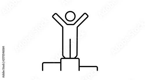 success first prize celebration sport business concept line icon vector design