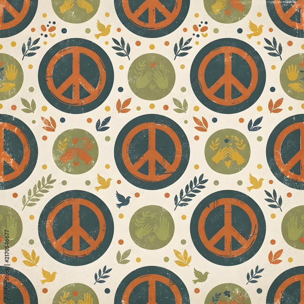 Peace symbols vector pattern