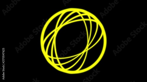 Smooth Minimal yellow Line Circle Animation Graphic Element Seamless Loop 4k Video