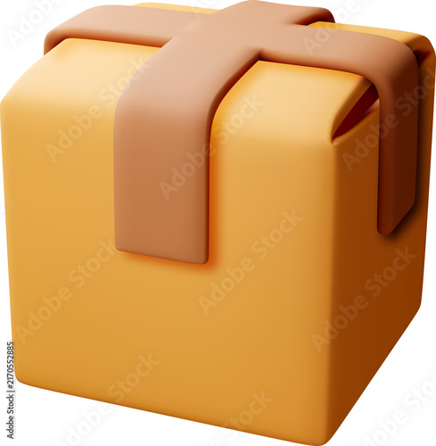 3d Closed cardboard box