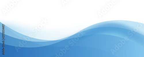 Abstract blue wave background, smooth vector wavy curve lines for banner, business presentation header, corporate brochure design, copy space