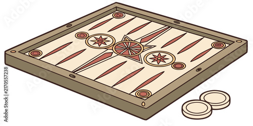 Bild auf Leinwand Backgammon board game with checkers illustration backgammon checkers strategy tr