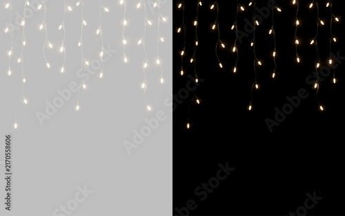 Obraz na plátne Hanging string lights overlay