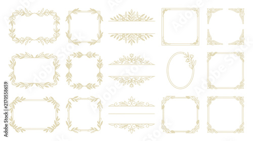 Ornate Decorative Flourish Frames & Corners - Isolated Vector Elements