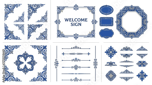 Ornate Decorative Flourishes, Borders, and Embellishments - Isolated Elements