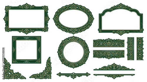 Ornate Decorative Frames and Borders Collection, Isolated Elements