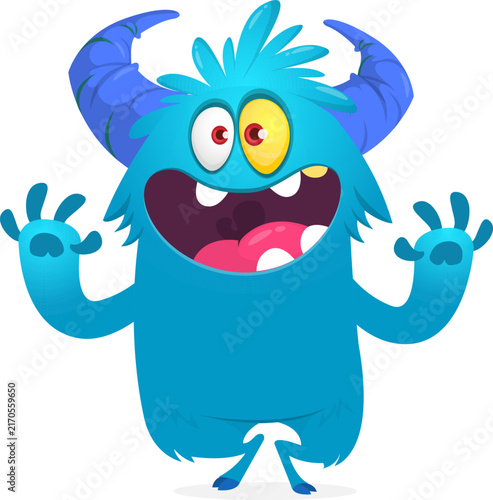 Halloween Cartoon Monster Character Isolated on White Background