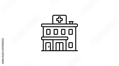 Hospital building icon, medical clinic vector illustration, isolated