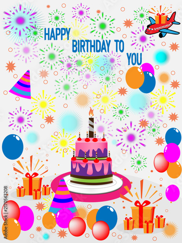 Vector birthday greeting card. Suitable for backgrounds, greeting cards, and invitations.